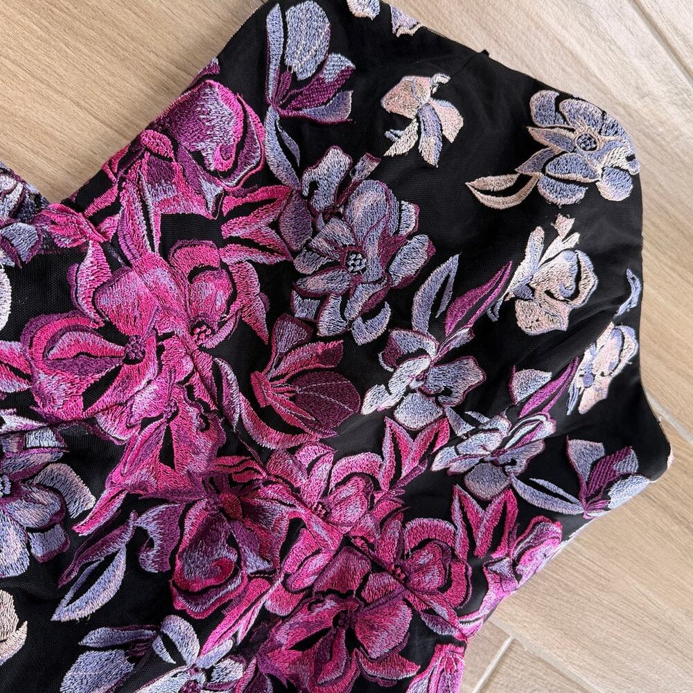 MARCHESE NOTTE -NWT- Tiered Strapless Embroidered Floral Tulle Gown | 10 - Picture 5 of 14